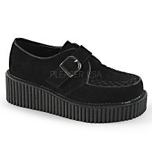 Shoes InStyle《二吋》美國品牌 DEMONIA 原廠正品麂皮英式龐克歌德蘿莉厚底平底鞋 有大尺碼『黑色』