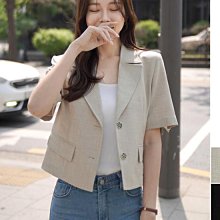 CLICK&FUNNY獨家官方授權 五月新品【CEAFCF073S】正韓 會呼吸的大自然色彩短袖西裝外套 ~首爾蝶衣