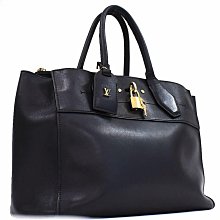 一元起標狀況良好市售12萬真品LV路易威登LOUIS VUITTON/City Steamer MM/手提包/M53015/皮革/黑色 金色鎖頭