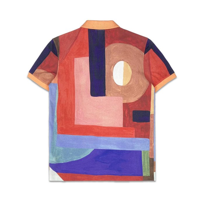 [稀有品] Lacoste 法國鱷魚 抽象表現主義色塊油畫網眼POLO衫 3號(一般S)