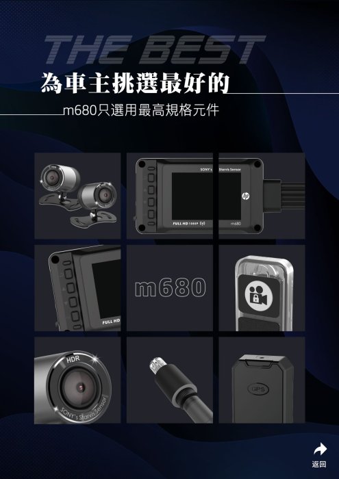 【JD汽車音響】惠普 HP Moto Cam M680 GPS定位 機車行車記錄器 雙1080P 真HDR 贈64G卡