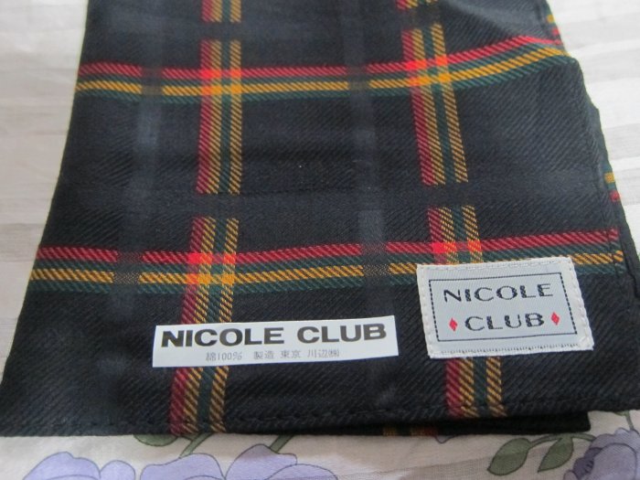 【日本製】NICOLE CLUB 精品 純棉手帕 100%棉  手帕 領巾 絲巾