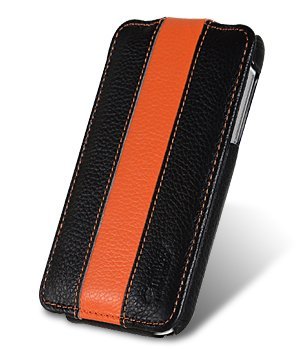 【Melkco】出清現貨 下翻黑橙直 HTC宏達電 Sensation XL 4.7吋真皮皮套保護殼保護套手機套