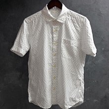 CA 日本品牌 GU 白底點點紋 純棉 短袖襯衫 S號 一元起標無底價Q789