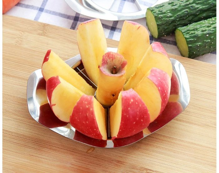 海馬寶寶 水果切片器 優質不鏽鋼切果器 削蘋果器 蘋果切果器 輕鬆下壓馬上切片