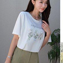 CLICK&FUNNY獨家官方授權六月新品【CEAGCF017R】正韓 在心裡種上可愛的花刺繡花園T恤上衣 ~首爾蝶衣