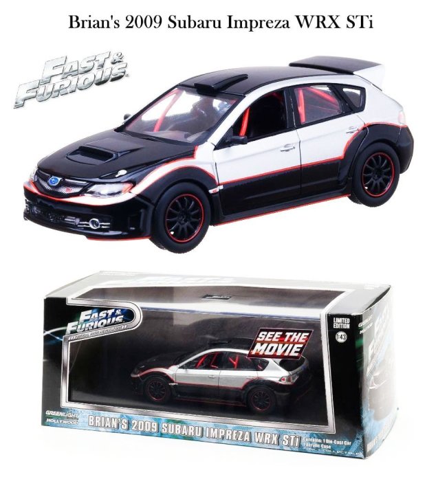 【現貨特價】玩命關頭 布萊恩 1:43 Subaru Impreza WRX STi Fast and Furious