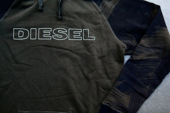 DIESEL 19SS UMTL BRIAN Sweat 迷彩 LOGO 帽TEE 春夏款 綠色 現貨