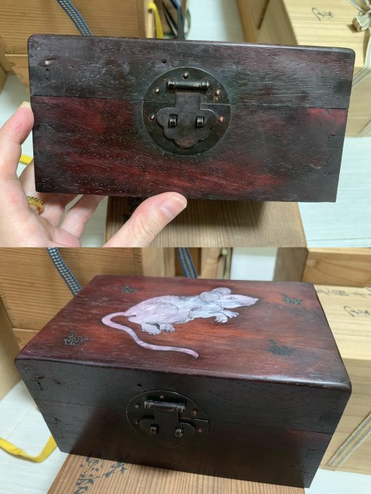 一個錫盒一個日本螺鈿鑲嵌首飾盒 儲物盒 收納盒