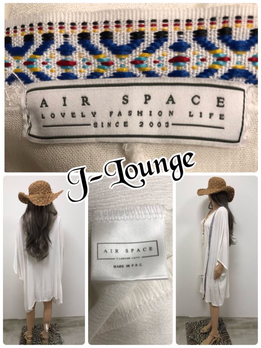 N1153全新Airspace民族風V領群邊流蘇設計簡約無袖寬鬆洋裝慵懶海邊渡假dress J-Lounge