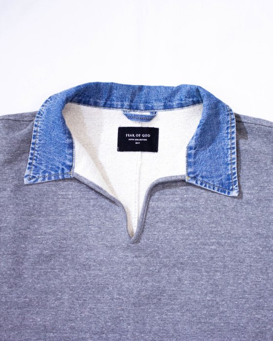 Fear Of God Denim Heavy Terry V-Neck Polo Fifth Collection.Polo衫