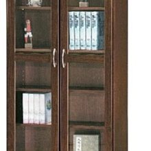 [ 家事達]台灣 OA-436-3 胡桃色雙開門書櫃 特價---已組裝限送中部