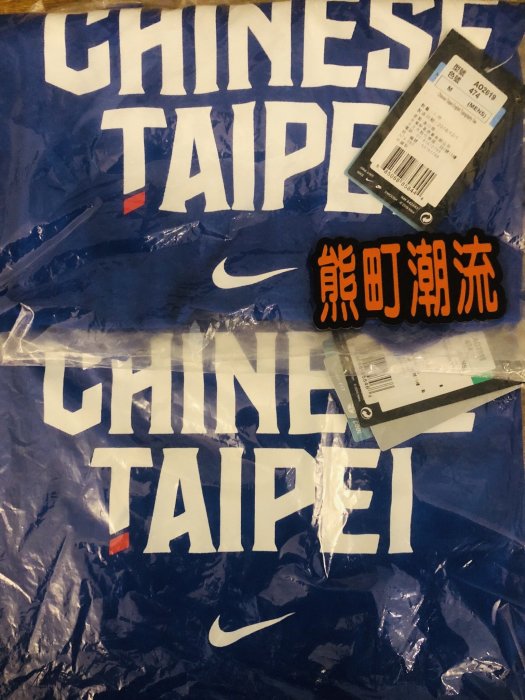 黑Ｌ全新正品 Nike Chinese Taipei Tee 台北T 中華台北 白 AO2619-100 474