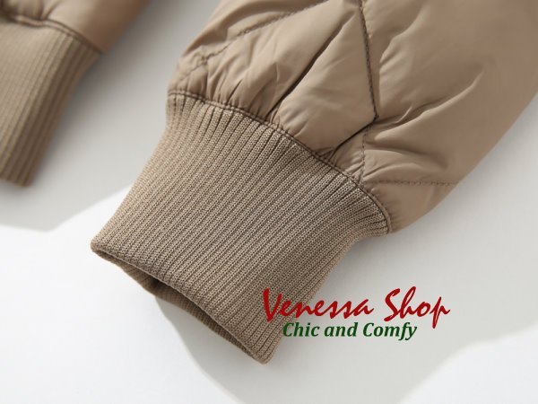 歐美 PB 新款 觸手可及的溫暖 簡約經典飛行員 菱形格紋縫衍 俐落短版 保暖羽絨棒球外套  (Q622)