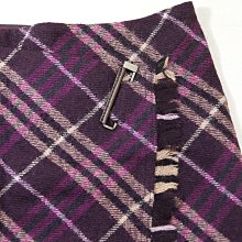 BURBERRY 紫色蘇格蘭格紋，毛料一片裙
