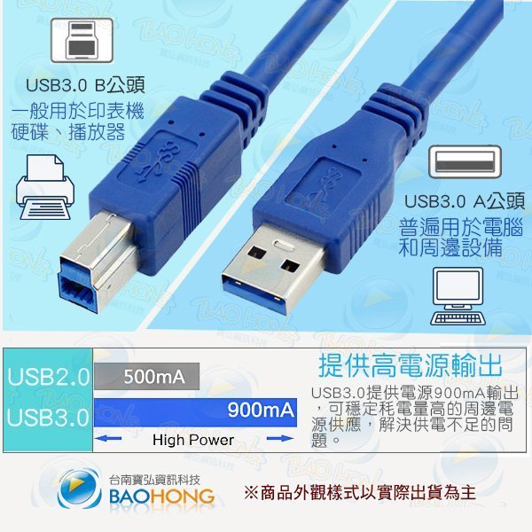 含發票】USB 3.0高速傳輸線 A公對B公 公對公轉接線 數據線 列表機線 印表機線 列印機線 打印線 1.5公尺