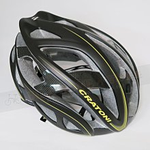 小哲居 【5折】 德國 CRATONI TERRON 公路車用安全帽 碳纖維支架 黑黃 59-62cm 各式競賽指定品牌