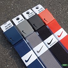 南◇現 NIKE SWOOSH 小勾勾 皮帶 帆布 鐵扣 可當開瓶器 黑色 橘色 深藍 灰色