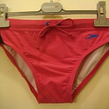 -TAKADA 高田家- 全新正品 SPEEDO LYCRA 萊卡 桃紅色 流線弧形色塊拼接腰部綁帶 三角泳褲