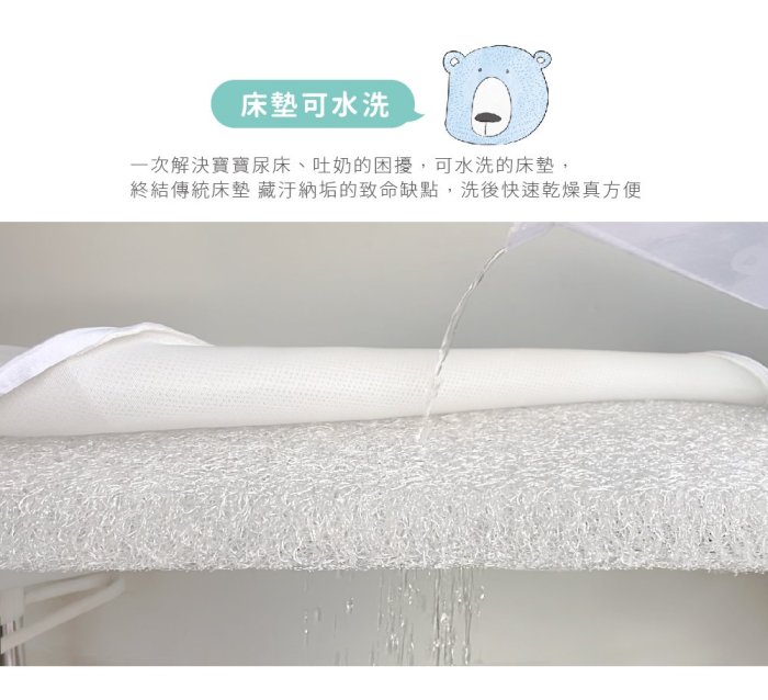 [QSHIoN]高涵氧透氣水洗嬰兒床墊（120x60x3cm)