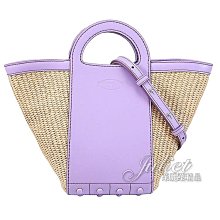 【茱麗葉精品】【全新商品】TODS 專櫃商品 烙印LOGO草編拼接牛皮手提斜背兩用包.紫 現貨