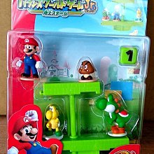 海神坊=日本原裝空運 073532 MARIO 超級瑪莉兄弟 2吋 瑪利歐 耀西 地上場景 綠色 平衡遊戲 公仔9pcs