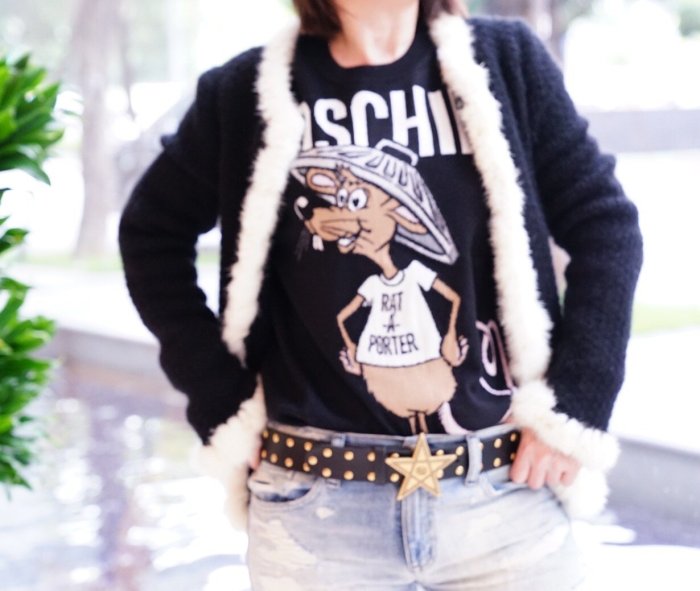 Moschino Rat-A-Porter longline wool jumper 老鼠毛衣 黑 現貨