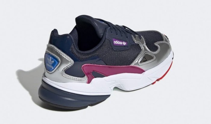 【Dr.Shoes 】Adidas Falcon 女鞋 厚底 麂皮 老爹鞋 休閒鞋 藍銀 CG6213