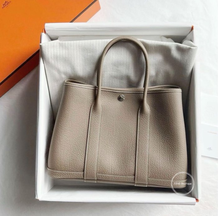 HERMES GARDEN PARTY GP GM 30cm 全新 現貨 etoupe 大象灰 全皮手提包 北市可面交 刷卡分期