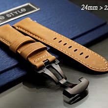【時間探索】 Panerai 沛納海 代用 仿舊麂皮款高級摺疊扣錶帶 ( 24mm )