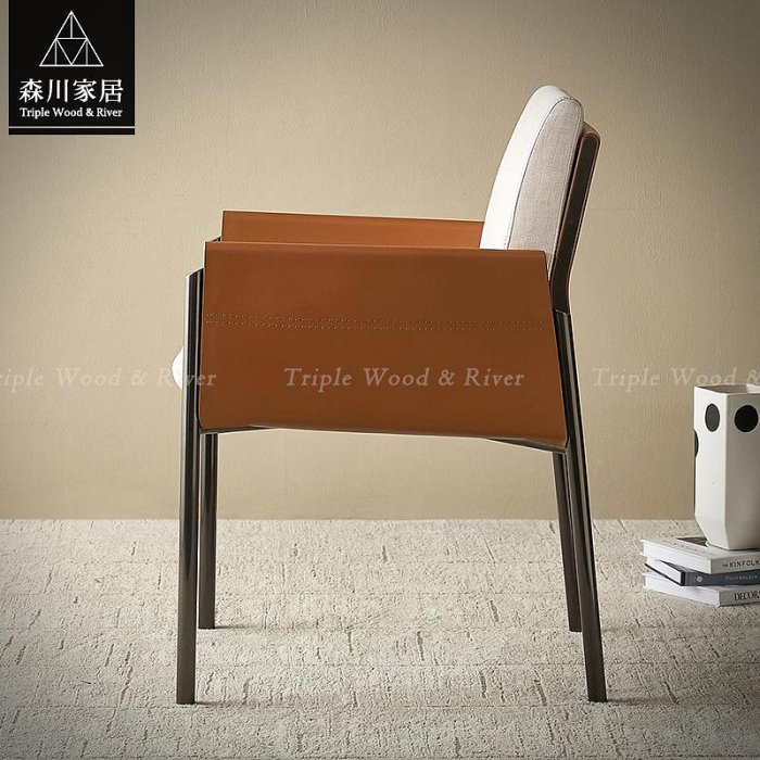 《森川家居》PRC-50RC01-現代設計雙色單椅 餐椅休閒椅單椅/餐廳客廳/民宿原木