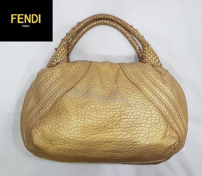 羅浮宮 稀少真品 FENDI 芬迪 SPY 大間諜包 手提袋 義大利完售 金色限量款 原價七萬多 高質感名牌精品