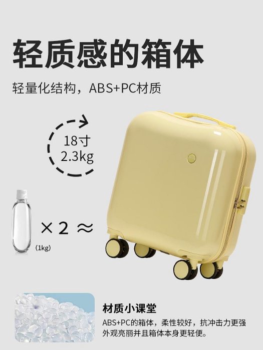 行李箱女小型輕便18寸拉桿旅行箱拉鏈款飛機可帶登機密碼箱超輕20