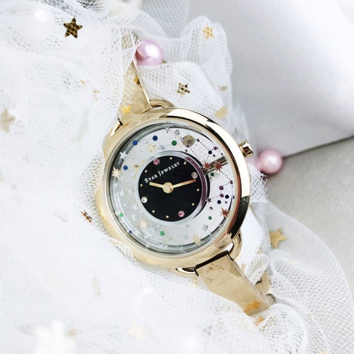 【熱賣下殺】新款日本star jewelry圣誕限定 石英女手錶2020年星空星星手鐲錶