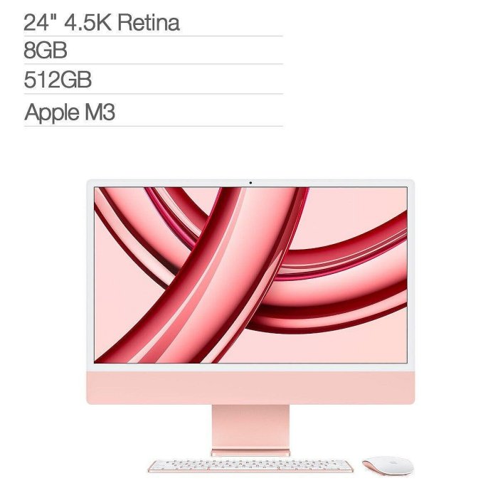 💓好市多代購/免運最便宜💓 Apple iMac 24吋 搭配 M3 晶片 8 核心 CPU 10 核心 GPU 512GB SSD