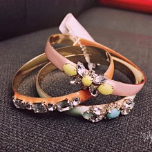 【Accessorize】英國品牌 釉色水晶鑽銅手環 .現貨特價99元.竹北可面交.可超取