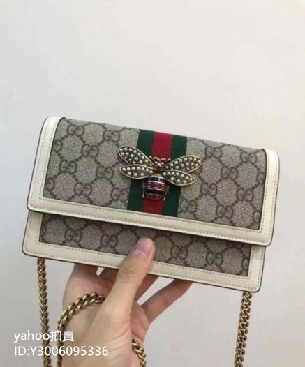 二手正品Gucci 古馳 Queen Margaret 瑪格麗特復古金屬 鏈條包 斜挎包