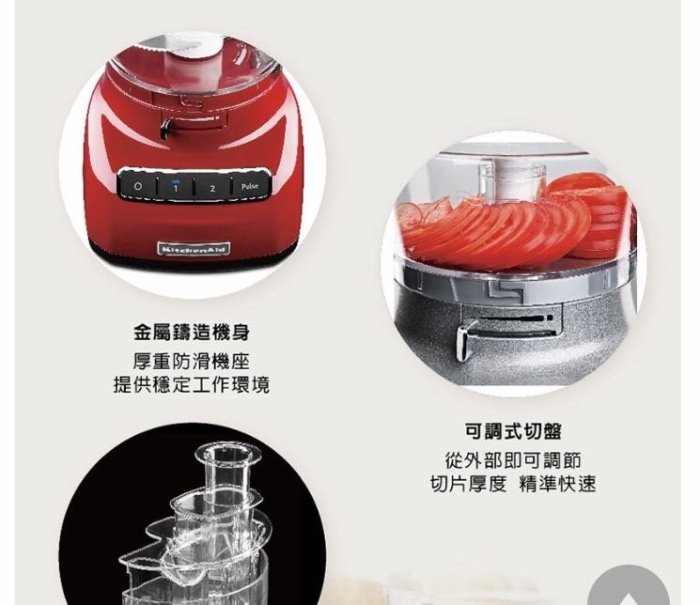 Kitchen Aid 食物調理機 5支刀片 全新 9杯 原價13000 歡迎來到 黑石公寓 銀色 不是紅色 共5支刀片 有麵團刀