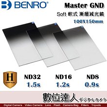 Benro 百諾 Master Harden GND 0.9 1.2 SOFT 100x150mm 鋼化玻璃 漸層減光鏡