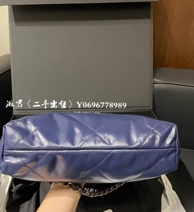 二手出售 CHANEL 香奈兒 Bag系列 tote 托特包 單肩包 深藍色 小號 AS3260