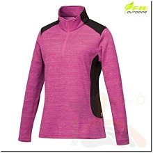 FIT 維特 IW2105-F2粉紫 女款單刷彈性撞色保暖POLO衫 小立領 厚刷毛  輕柔 透氣喜樂屋戶外