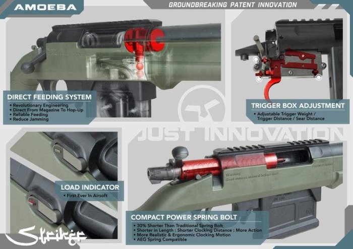 《GTS》ARES AMOEBA  AS01 BK 黑色 空氣手拉 狙擊槍