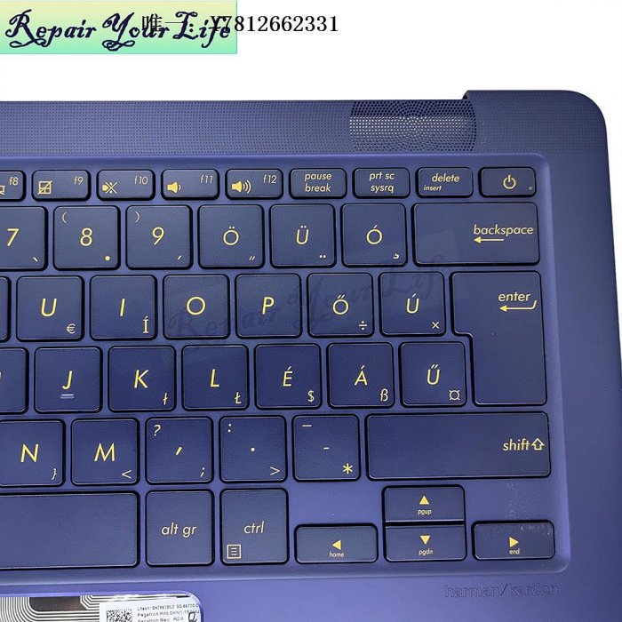 電腦零件適用華碩ASUS UX490UA ZEBOOK UX490 背光 藍色C殼 筆記本鍵盤 HU筆電配件
