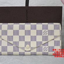 ☆優買二手名牌店☆ LV N63545 白 灰 棋盤 格紋 白釦 子母 長夾 拉鍊 零錢袋 發財長夾 證件夾 小夾 全新商品