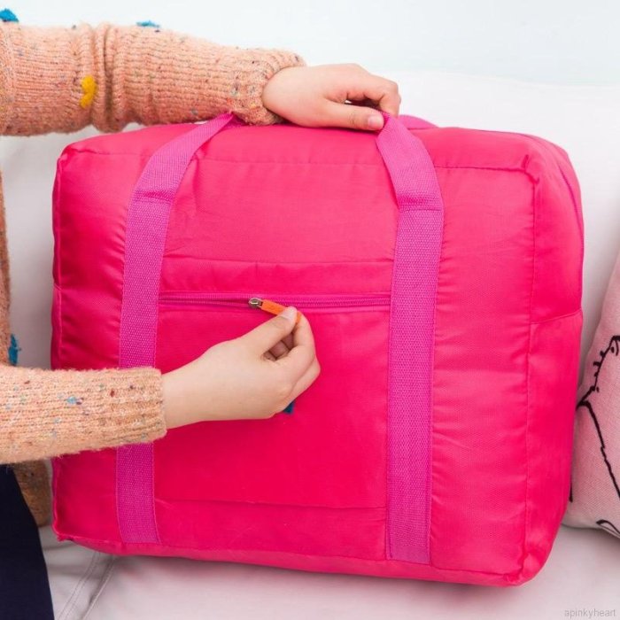 ��CocoRun�� 出國旅行必備 防水尼龍折疊旅行收納袋 行李桿旅行包衣物整理包尼龍超大手提行李包袋
