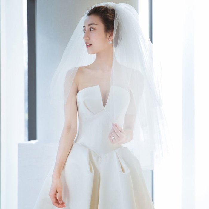 甄選嚴品·韓式新娘蓬蓬頭紗超仙多層婚紗新娘結婚頭紗領證簡約旅拍造型頭紗特價