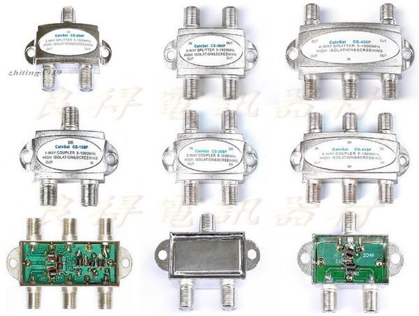 catvsat有線電視數位天線專業室內型分配器CS-204P 分歧器內置電子PCB背殼錫封數位共同天線