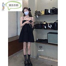 【潮派衣櫥】2023 新款S-4XL 短版洋裝 抓皺 修身連身裙 吊帶裙 法式蓬蓬裙夏季純欲吊帶裙高級感無袖洋裝