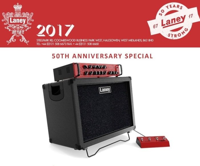 【硬地搖滾】免運免息！Laney 50週年紀念款 IRT-Studio 50th Head+Cab 真空管音箱組