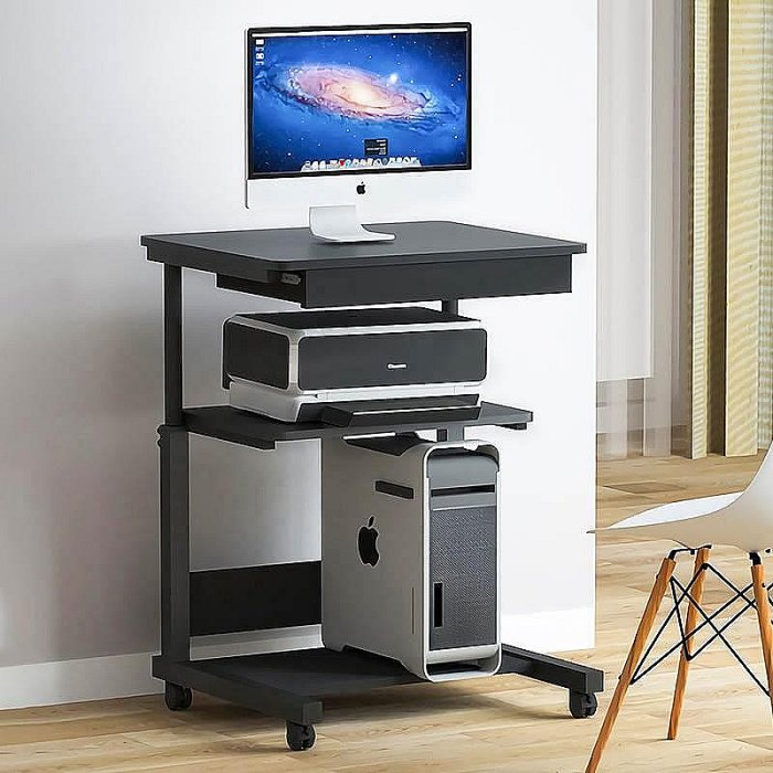 【小琳家居】可移動床邊電腦臺式桌家用打印機一體桌迷你懶人升降小戶型電腦桌